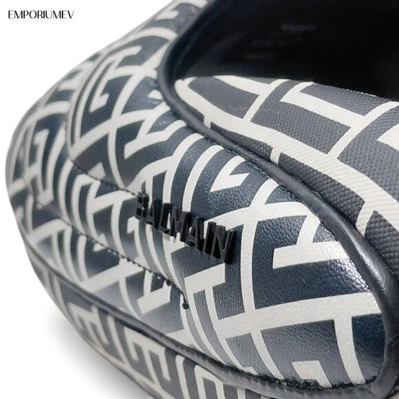 Balmain B IT Original Leather Quilted Monogram Men Slides -Size US 11- main image 15